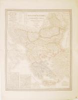 1857 Das Osmanische Europa oder die Europaeische Türkey nebst dem Königreiche Griechenland und den Jonischen Inseln, 1:3 000 000, Weimar Geographische Institut, kis lapszéli szakadással, 62×50 cm