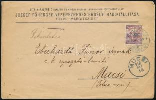 1917 Margitsziget 15f levélen alkalmi bélyegzéssel
