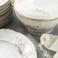 Bernadotte Fine de Bohéme 24 darabos étkészlet. Multicolor virágmintával és domború rokályos díszíté...