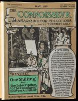 1910 The Connnoisseur. A magazine for collectors. Vol. XXVII No. 105-111 (Fél évfolyam, május-nov.). Gazdag képanyaggal. Aranyozott gerincű későbbi félvászon kötésben, körbevágva, első két lap kijár, egy illusztrációt kivágtak, a kivágható képeslapokat kivették