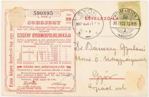 1907 Sorsjegy a Klotild ki.r főhercegnő Ő Fensége védnöksége alatt álló "Fehér Kereszt" dé...