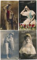 FEDÁK SÁRI - 19 db régi magyar színésznős képeslap vegyes minőségben