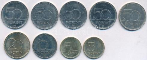 2005-2007. 50Ft Cu-Ni (5x) emlékkiadások + 2020. 10Ft Cu-Ni + 20Ft Cu-Ni-Zn "Tisztelet a hősökn...
