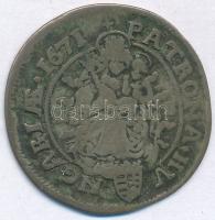 1671K-B 6kr Ag "I. Lipót" (2,85g) T:F patina Hungary 1671K-B 6 Kreuzer Ag "Leopold I&...