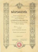 1947 Újjáépítési dicsérő oklevél