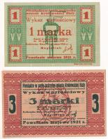 Németország / Weimari Köztársaság / Königshütte 1921. 1M + 3M T:AU,XF Germany / Weimar Republic / Kö...