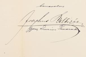 1902 Boldogfalvi Boltizár József (1821-1905) esztergomi segédpüspök autográf aláírása, Magyarország ...