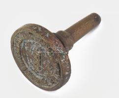 1925 Miskolc Városi Temetkezési Egylet réz pecsétnyomó d: 38 mm