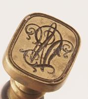 10 db különböző antik és újabb pecsétnyomó, közötte fanyelű, réz, XIX. és XX. sz