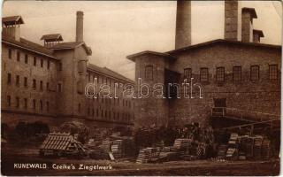 1917 Kunín, Kunewald; Czeike's Ziegelwerk / brick factory, brickworks, brickyard. Oranotypie (tear)