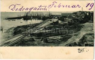 Alexandroupoli, Alexandroupolis, Dédéaghadje, Dedeagatsch; port, industrial railway (cut)