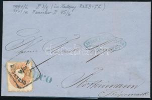 1862 Számla levél 10kr bérmentesítéssel OEDENBURG + kék Franco - Rottenmann