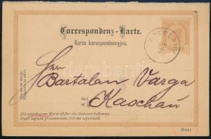 1895 2kr díjjegyes levelezőlap CZERLANY - Kassa