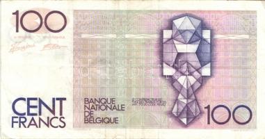 Belgium 1982-94. 100Fr (2x) klf aláírás T:III