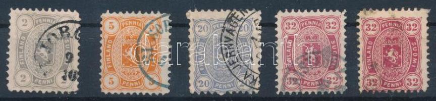 Finnország 1875 Mi 12-13, 16 + 2 x 18 A fog. (Mi EUR min. 160.-)