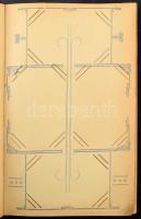 Nagy alakú régi szecessziós bársony képeslap album 296/592 férőhellyel, szakadásokkal / Art Nouveau ...