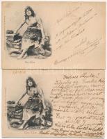 Küry Klára - 5 db régi hosszú címzéses dombornyomott színésznős képeslap