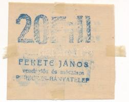 Pereces-bányatelep ~1920. 20f "Fekete János Vendéglős" T:AU ragasztónyom Adamo PER-1.1