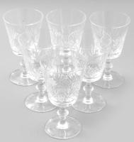 Kristály borospohár készlet, 6 darab, hibátlan, m: 15 cm