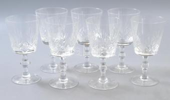 Kristály borospohár készlet, 7 darab, hibátlan, m: 14 cm