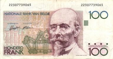 Belgium 1982-94. 100Fr (2x) klf aláírás T:III