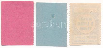 Miskolc ~1945. Utalvány 1/2, 3/4 és 1 liter tejről, bélyegzésekkel T:AU