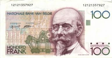 Belgium 1982-94. 100Fr (2x) klf aláírás T:III