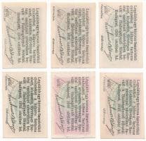 Budapest 1916. 2f + 4f + 6f + 8f + 10f + 12f "Hadsegélyező Hivatal" T:UNC,AU / Hungary / B...