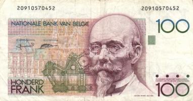 Belgium 1982-94. 100Fr (2x) klf aláírás T:III