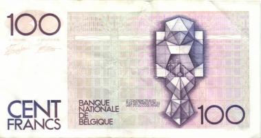 Belgium 1982-94. 100Fr (2x) klf aláírás T:III