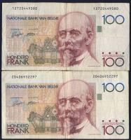 Belgium 1982-94. 100Fr (2x) T:III