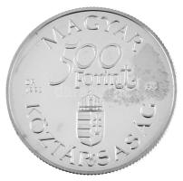 1993. 500Ft Ag "Régi dunai hajók - Árpád" kapszulában, tanúsítvánnyal, dísztokban T:BU patina Adamo EM129