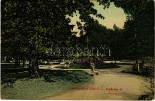 Püspökfürdő, Szentlászlófürdő, Baile 1 Mai (Nagyvárad, Oradea); park. Rosenbaum Ignác kiadása (fa)