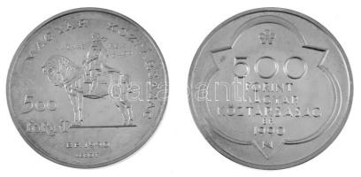 1990. 500Ft Ag "Mátyás király / Beatrix" + 500Ft Ag "Mátyás király - Buda" díszt...