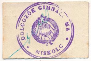 Miskolc ~1970. "Dolgozók Gimnáziuma Mickolc - Süveges sör" utalvány T:XF