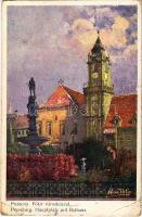 1917 Pozsony, Pressburg, Bratislava; Fő tér, Városháza / Hauptplatz mit Rathaus / main square, town hall. B.K.W.I. 386-10. s: Marx Béla (EB)
