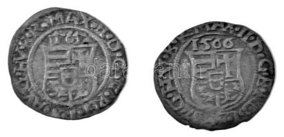 1565K-B Denár Ag "Miksa" (0,56g) + 1565K-B Denár Ag "Miksa" (0,48g) T:XF,VF pati...