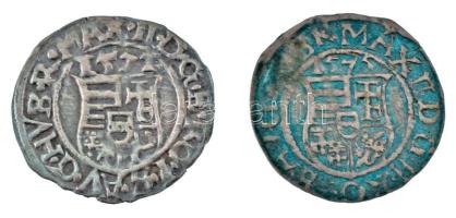 1572K-B Denár Ag "Miksa" (0,50g) + 1575K-B Denár Ag "Miksa" (0,52g) T:XF,VF pati...