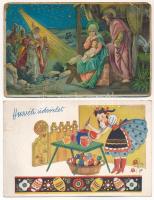 25 db RÉGI motívum képeslap vegyes minőségben: üdvözlőlapok / 25 pre-1945 motive postcards in mixed ...
