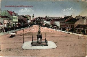 Szombathely, Erzsébet királyné utca, Wirth J. üzlete, piac (kopott sarkak / worn corners)