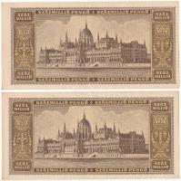 1946. 100.000.000P (2x) sorszámkövetők "P 122 097004 - P 122 097005" T:F szép papír 
Adam...