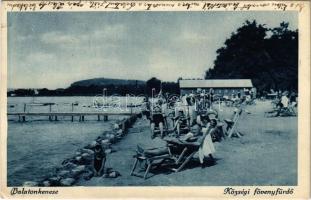 1933 Balatonkenese, Községi fövenyfürdő, strand (EK)