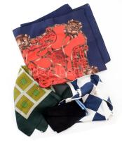4 darab selyemkendő, közte lovas mintás