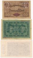 Német Birodalom 1914. 20M hétjegyű sorszámmal + 1914. 50M hatjegyű sorszámmal + Németország / Weimar...