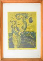 Benyó Ildikó - Penci (1946-2011): Véges és végtelen, 1972. Színes rézkarc, papír, jelzett, 2/3 számo...