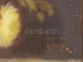 Olvashatatlan jelzéssel: Csendélet. Pasztell, papír. Dekoratív, üvegezett, kissé sérült fakeretben. ...