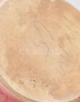 cca 1885 Zsolnay kancsó. Magastüzű ún. pink mázas, formába öntött finomfajansz, masszába nyomott Z.W...