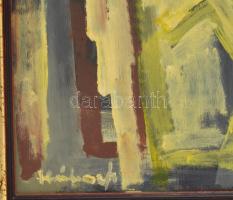 Olvashatatlan jelzéssel: Formák. Olaj,karton. Dekoratív fakeretben. 70x30 cm