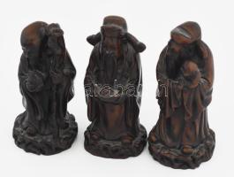 3 db keleti bölcs műgyanta figurák 12 cm