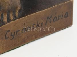 Cyránski (Cziránszki) Mária (1940-2018): Kismama. Öntött bronz, jelzett, m: 32 cm